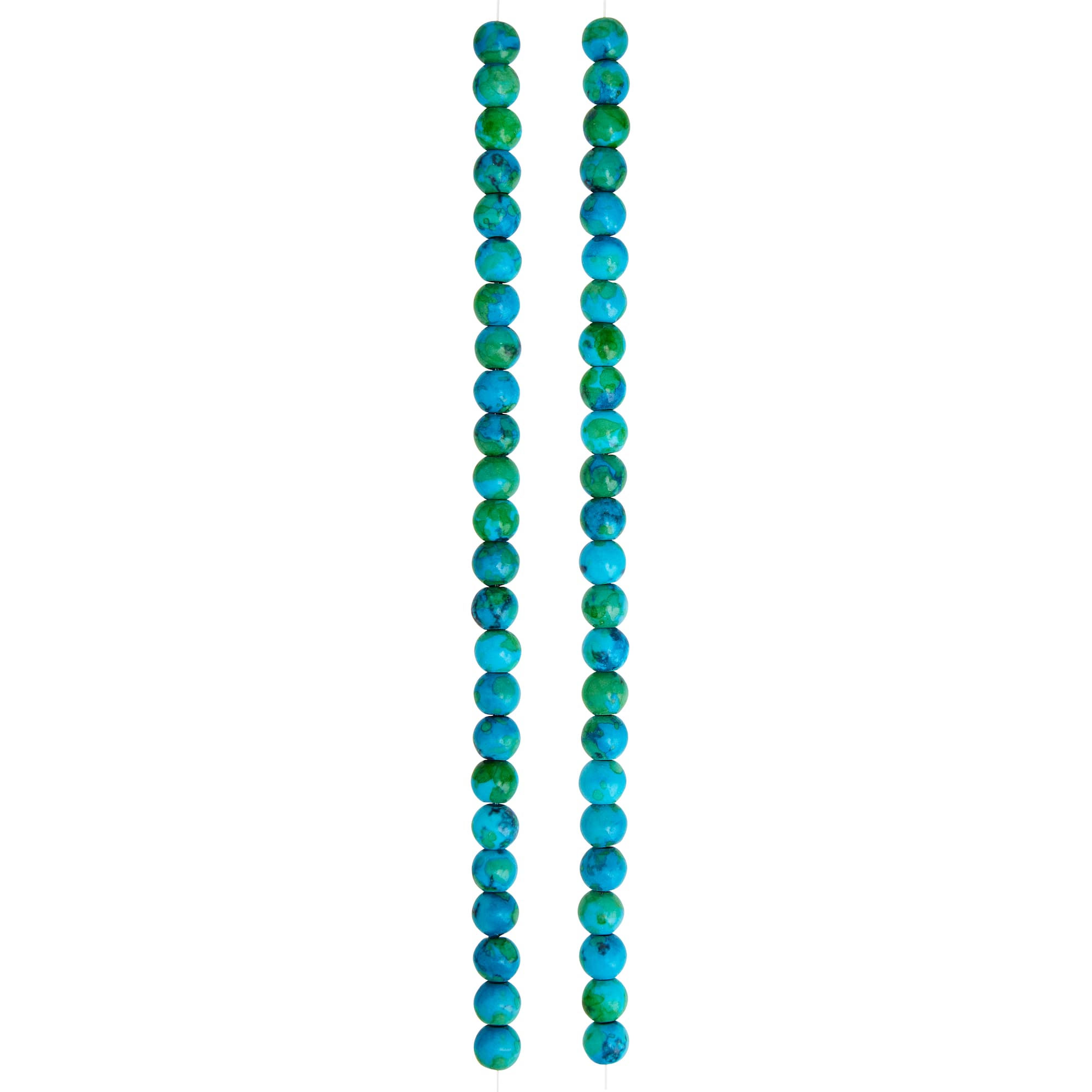 Aqua Reconstituted Stone Round Beads, 6mm by Bead Landing™